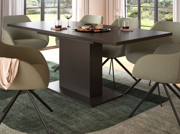 Esstisch Home-X in grau Tisch ausziehbar 150 - 190 cm