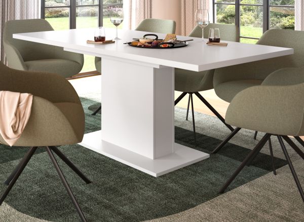 Esstisch Home-X in wei� Tisch ausziehbar 150 - 190 cm