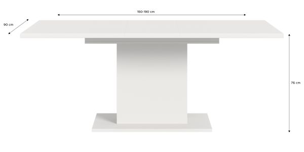 Esstisch Home-X in wei� Tisch ausziehbar 150 - 190 cm