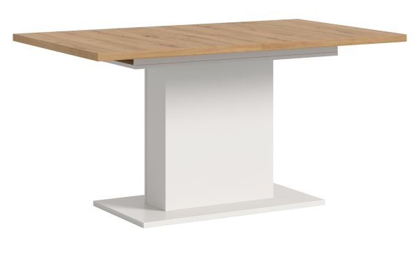 Esstisch Home-X in Artisan Eiche und wei� Tisch ausziehbar 150 - 190 cm