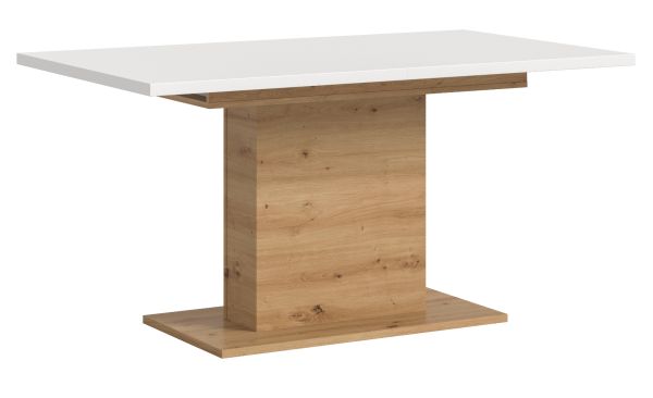 Esstisch Home-X in wei� und Artisan Eiche Tisch ausziehbar 150 - 190 cm