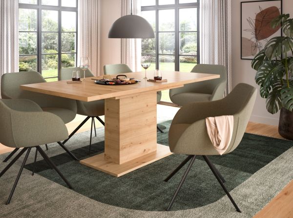 Esstisch Home-X in Artisan Eiche Tisch ausziehbar 150 - 190 cm