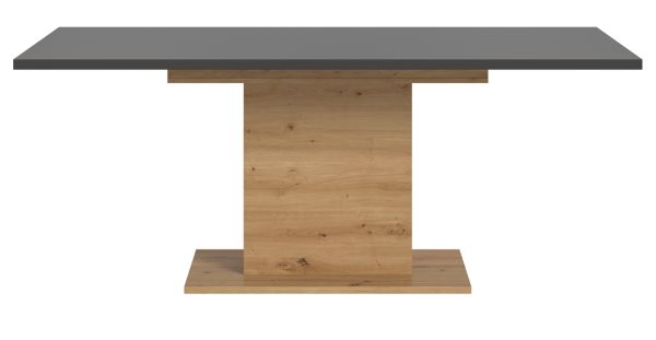 Esstisch Home-X in grau und Artisan Eiche Tisch ausziehbar 150 - 190 cm
