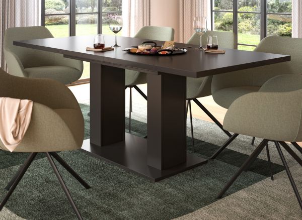 Esstisch Home-X in grau Tisch ausziehbar 150 - 190 cm