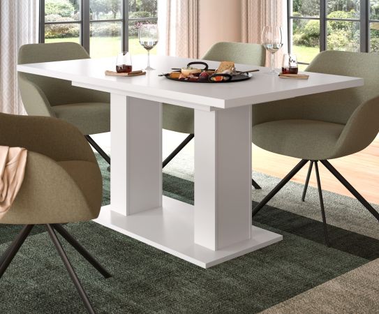 Esstisch Home-X in wei� Tisch ausziehbar 150 - 190 cm