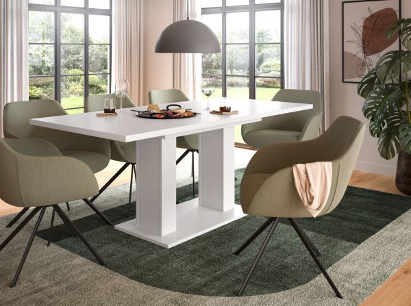 Esstisch Home-X in wei� Tisch ausziehbar 150 - 190 cm