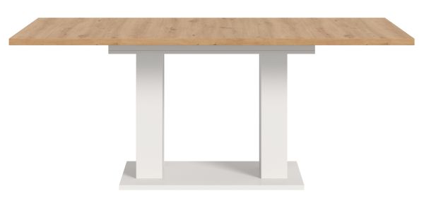Esstisch Home-X in Artisan Eiche und wei� Tisch ausziehbar 150 - 190 cm