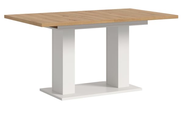 Esstisch Home-X in Artisan Eiche und wei� Tisch ausziehbar 150 - 190 cm