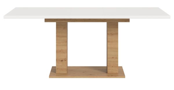 Esstisch Home-X in wei� und Artisan Eiche Tisch ausziehbar 150 - 190 cm