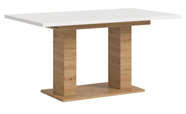 Esstisch Home-X in wei� und Artisan Eiche Tisch ausziehbar 150 - 190 cm