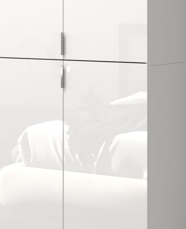 Kommode SystemX in wei� Hochglanz Flur Diele Mehrzweckschrank 61 x 110 cm