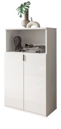 Kommode SystemX in wei� Hochglanz Flur Diele Mehrzweckschrank 61 x 110 cm