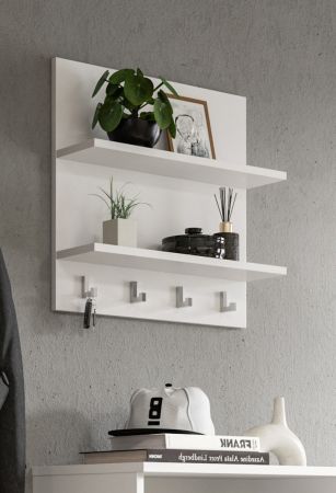 Wandregal mit Haken SystemX in wei� Schl�sselbrett 52 x 52 cm