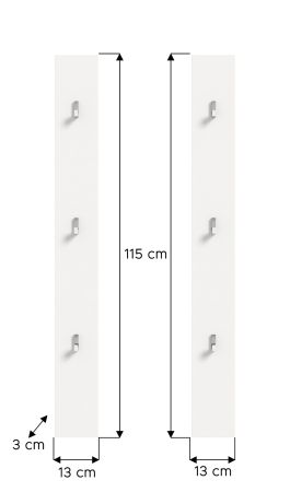 Garderobenpaneel Set SystemX in wei� 2x Wandgarderobe 115 cm
