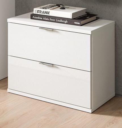 Garderobe Sitzbank SystemX in wei� Hochglanz Schuhschrank 52 x 42 cm