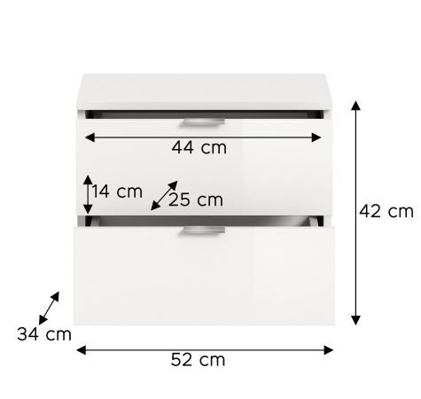 Garderobe Sitzbank SystemX in wei� Hochglanz Schuhschrank 52 x 42 cm
