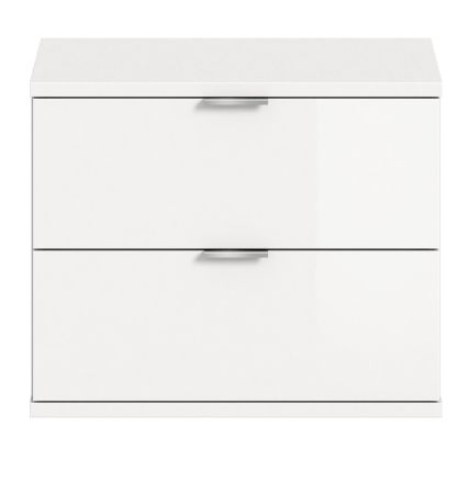 Garderobe Sitzbank SystemX in wei� Hochglanz Schuhschrank 52 x 42 cm