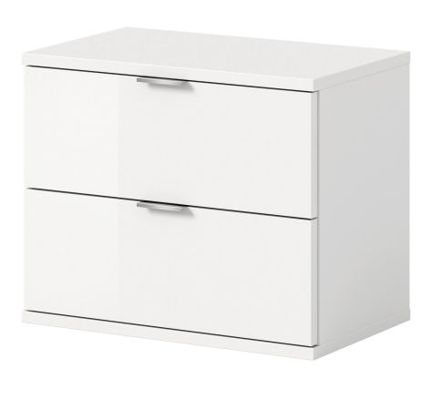Garderobe Sitzbank SystemX in wei� Hochglanz Schuhschrank 52 x 42 cm