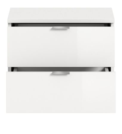 Garderobe Sitzbank SystemX in wei� Hochglanz Schuhschrank 52 x 42 cm