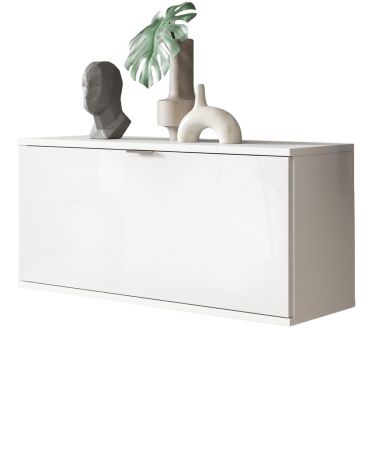 Schuhschrank SystemX in wei� Hochglanz Flur Diele Kommode 91 cm