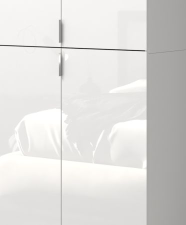 Kommode SystemX in wei� Hochglanz Flur Diele Mehrzweckschrank 110 x 85 cm