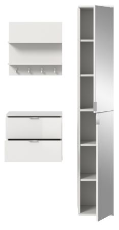 Garderobe Set 3-teilig SystemX in wei� Hochglanz Garderobenkombination 97 x 193 cm