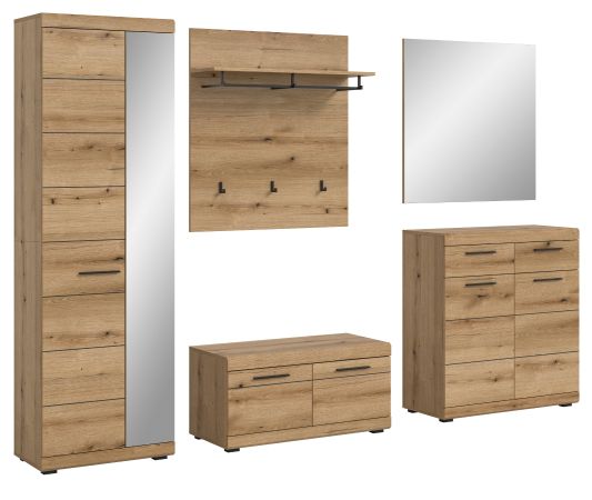 Garderobe Set 5-teilig Shawn in Evoke Eiche Garderobenkombination 272 x 197 cm
