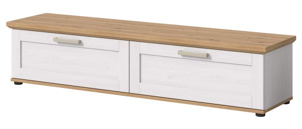TV-Lowboard Mirano in wei� L�rche und Eiche Artisan Landhaus TV Unterteil 164 cm