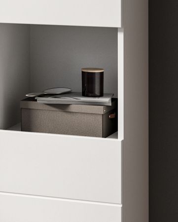 Badezimmer Kommode Larik in wei� Hochglanz Badschrank 38 x 106 cm