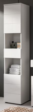 Badezimmer Hochschrank Larik in wei� Hochglanz Badschrank 38 x 190 cm