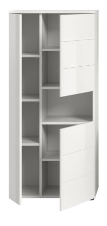 Badezimmer Midischrank Larik in wei� Hochglanz Badschrank 60 x 131 cm
