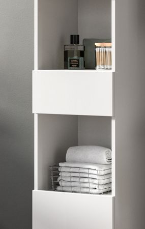 Badm�bel Set 3-teilig Larik in wei� Hochglanz Badkombination 91 x 190 cm