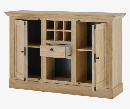 Sideboard Dorset in Eiche Gold Landhaus Kommode 152 x 103 cm, Soft-Close