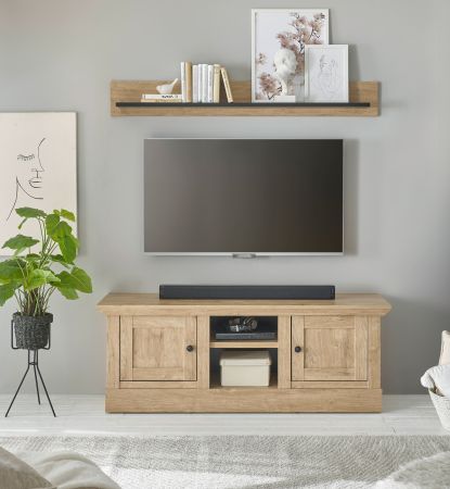 TV-Lowboard Dorset in Eiche Gold Landhaus TV Unterteil 152 cm, Soft-Close