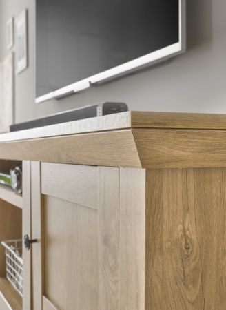TV-Lowboard und Wandboard Dorset in Eiche Gold Landhaus Set 2-teilig 152 cm, Soft-Close