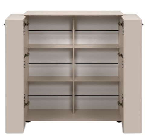 Schuhschrank Logu in Samt Bergonzoli Druck 100 x 110 cm, aufklappbar f�r 24 Paar Schuhe