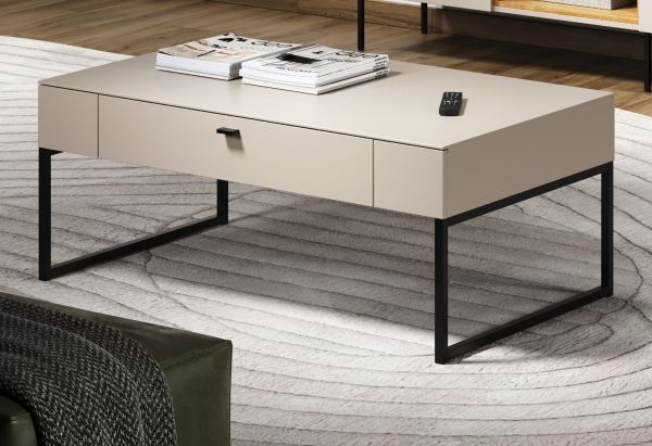 Couchtisch Jardins in Kaschmir / Sand 110 x 68 cm, Schublade mit Soft-Close