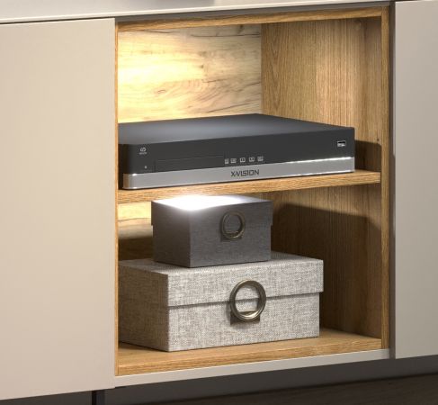 Sideboard Jardins in Kaschmir / Sand und Eiche, Kommode 200 cm mit Soft-Close