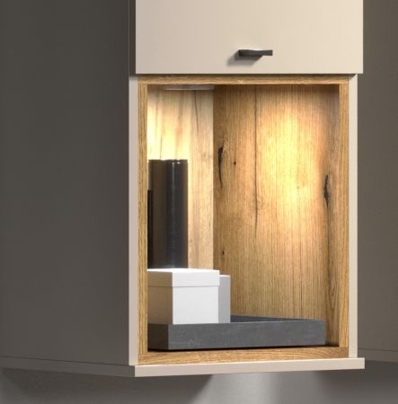 H�ngeschrank Jardins in Kaschmir / Sand mit Eiche 40 x 130 cm, Soft-Close
