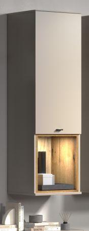 H�ngeschrank Jardins in Kaschmir / Sand mit Eiche 40 x 130 cm, Soft-Close