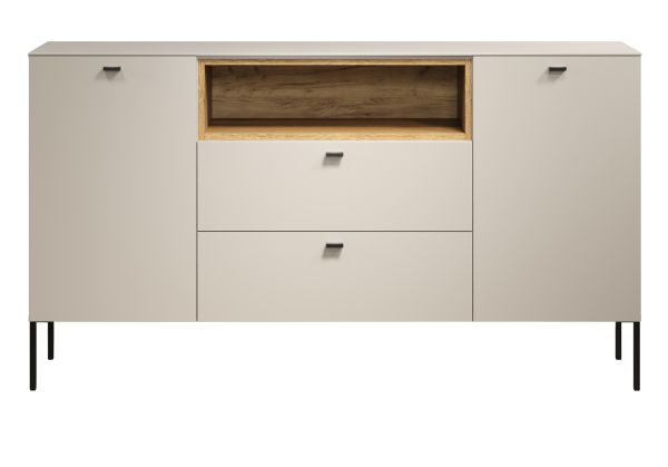 Sideboard Jardins in Kaschmir / Sand und Evoke Eiche, Kommode 154 cm mit Soft-Close