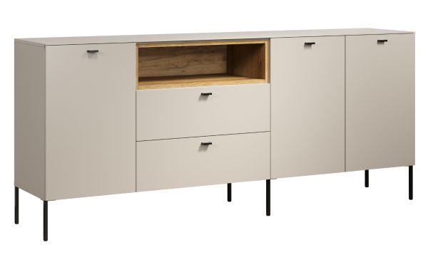 Sideboard Jardins in Kaschmir / Sand und Eiche, Kommode 197 cm mit Soft-Close