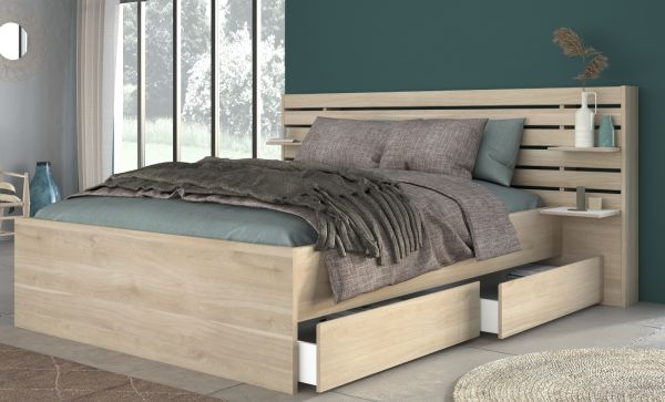 Parisot Stauraumbett Escale4 in Eiche japanisch Bett Liegefl�che 180 x 200 cm