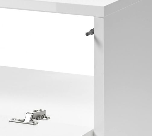 Waschbeckenunterschrank Glide in wei� Hochglanz und Eiche 60 cm