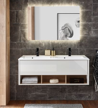 Badezimmer Spiegel Glide mit LED Beleuchtung und Touchschalter 100 cm