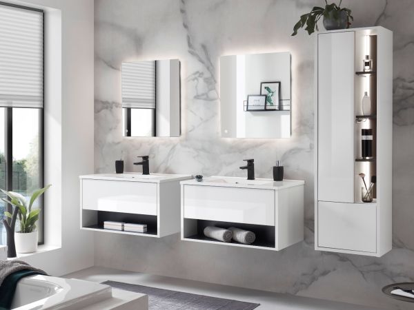 Badezimmer Spiegel Glide mit LED Beleuchtung und Touchschalter 60 cm