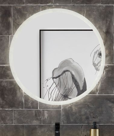 Badezimmer Spiegel Glide mit LED Beleuchtung und Touchschalter rund 80 cm