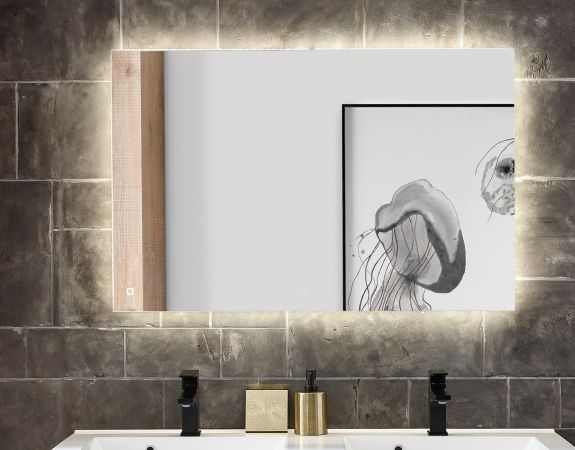 Badezimmer Spiegel Glide mit LED Beleuchtung und Touchschalter 100 cm