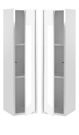 Badm�bel Set 4-teilig Glide in wei� Hochglanz und grau mit LED Beleuchtung 160 x 190 cm