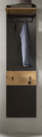 Garderobenpaneel Cooper in grau und Artisan Eiche Wandgarderobe 45 x 165 cm